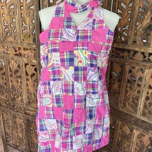 Preppy Pink and Purple Real Madras Plaid Halter Dress